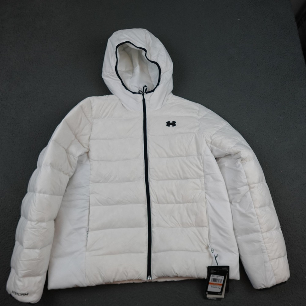 Under Armour Legend Down Hooded Jacket Womens Small White ColdGear Infrared